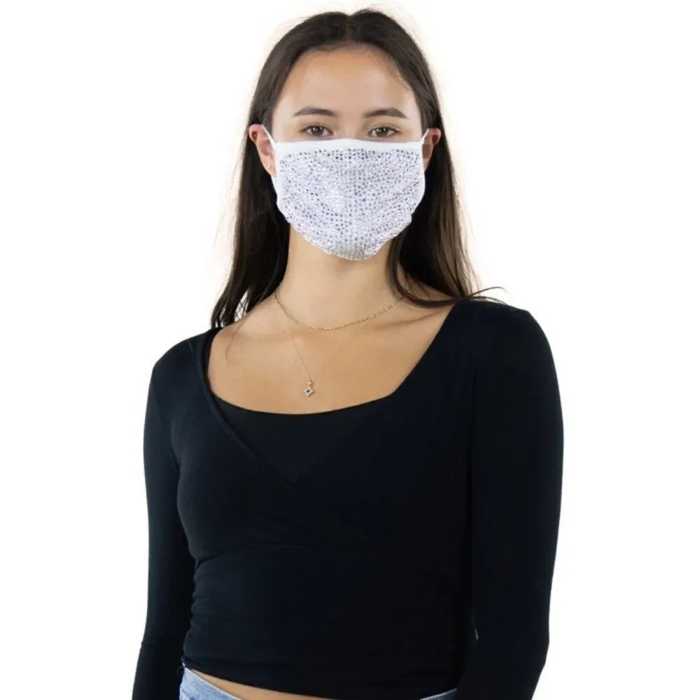 Rhinestone Face Mask In Polyester Material - HOST PICK!!!